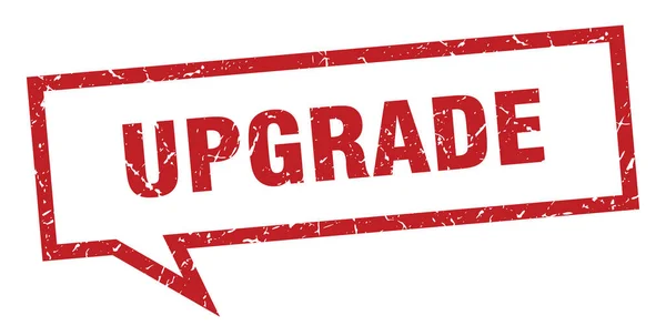 Upgrade-Zeichen. Upgrade quadratische Sprechblase. Modernisierung — Stockvektor