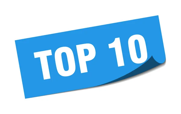 Top 10 Aufkleber. oben 10 quadratische isolierte Zeichen. Top 10 — Stockvektor