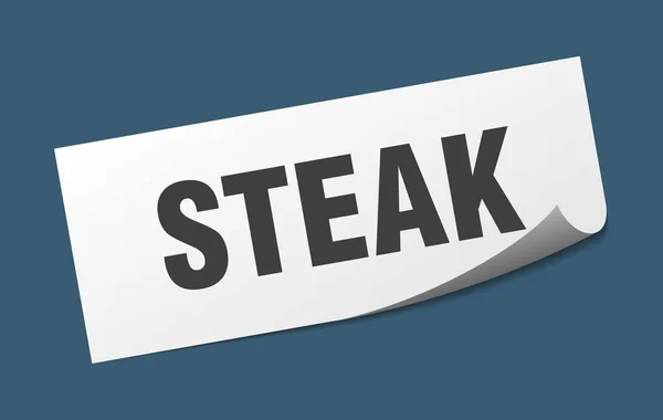 Steak sticker. Steak Square geïsoleerd teken. Steak — Stockvector