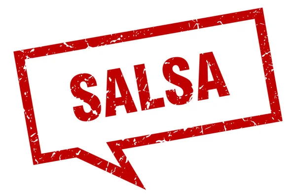 Salsa-Zeichen. Salsa quadratische Sprechblase. salsa — Stockvektor