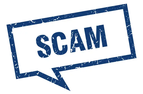 Scam sign. scam square speech bubble. scam - Stok Vektor