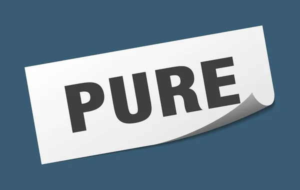 Pure sticker. puur vierkant geïsoleerd teken. Pure — Stockvector