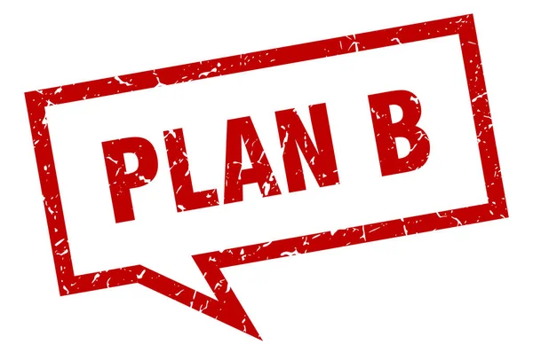 Señal del plan B. plan b burbuja de habla cuadrada. plan b — Vector de stock