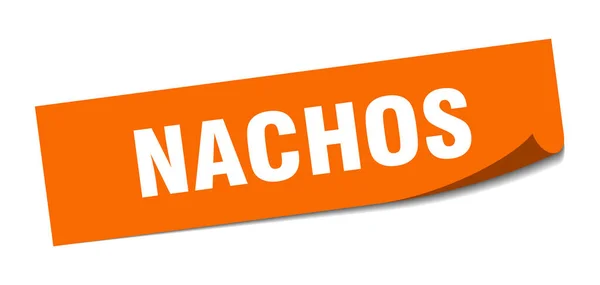 Adesivo nachos. nachos segno quadrato isolato. nachos — Vettoriale Stock