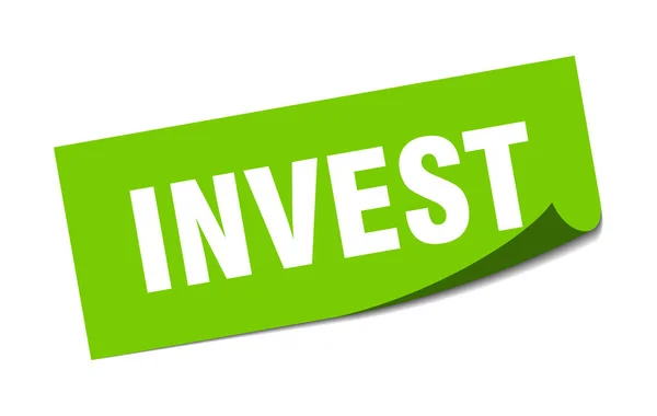 Investire adesivo. investire segno quadrato isolato. investire — Vettoriale Stock