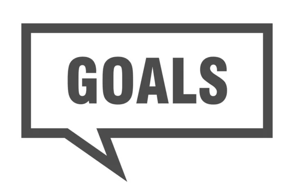 Goals sign. goals square speech bubble. goals — Stock Vector