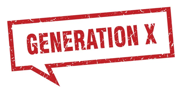 Generation x-Zeichen. Generation x quadratische Sprechblase. Generation x — Stockvektor