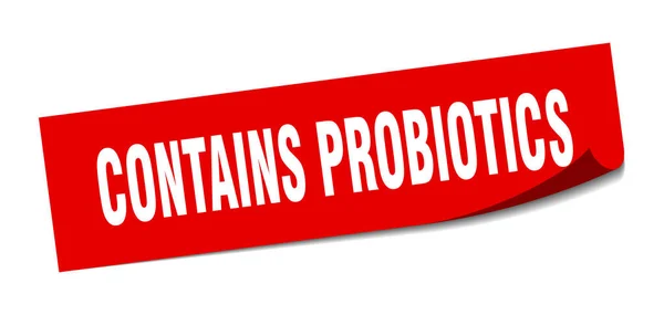 Contains probiotics sticker. contains probiotics square isolated sign. contains probiotics — Stock Vector