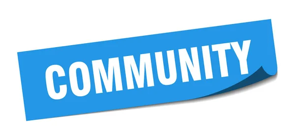 Community-klistermärke. Community Square isolerad skylt. Comunity — Stock vektor