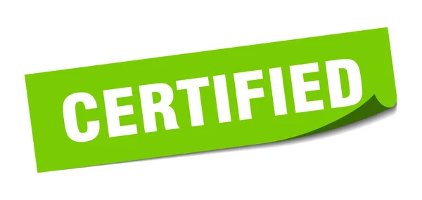 Autocollant certifié. panneau carré isolé certifié. certifié — Image vectorielle