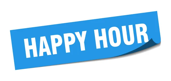 Happy Hour Aufkleber. Happy Hour Square isoliertes Zeichen. Happy Hour — Stockvektor