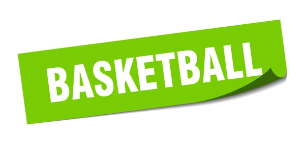 Pegatina de baloncesto. baloncesto cuadrado signo aislado. baloncesto — Vector de stock