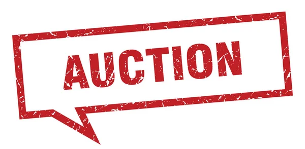 Auktions skylt. auktion fyrkantig pratbubbla. Auktion — Stock vektor