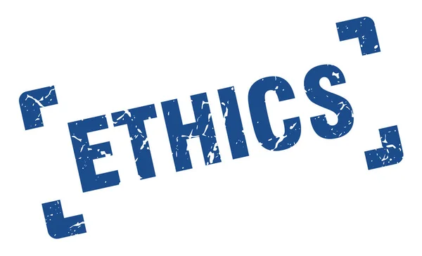 Sello de ética. signo de Grunge cuadrado de ética. ética — Vector de stock