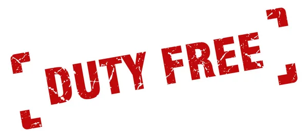 Timbre hors taxes. signe de grunge carré duty free. en franchise de droits — Image vectorielle