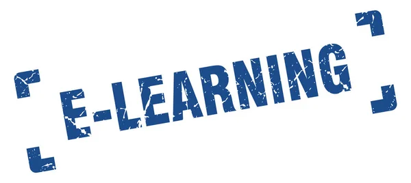 Sello de e-learning. e-learning signo grunge cuadrado. e-learning — Vector de stock