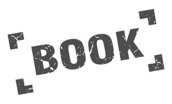 Buchstempel. Buch quadratischen Grunge-Zeichen. Buch — Stockvektor