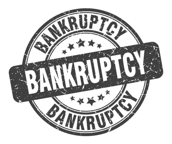 Штамп банкротства. банкротство круглый гранж знак. банкротство — стоковый вектор