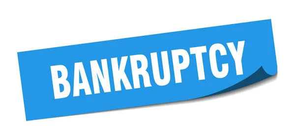 Наклейка банкротства. банкротство квадратный изолированный знак. банкротство — стоковый вектор