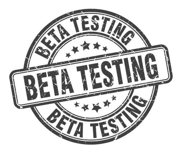 Beta test damgası. beta test yuvarlak grunge işareti. beta testi — Stok Vektör