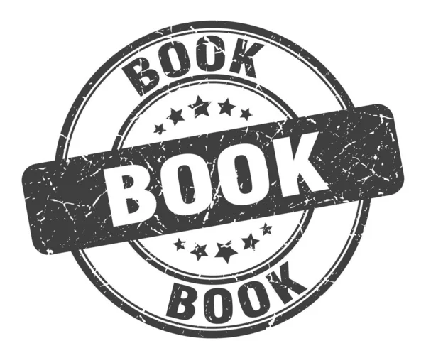 Timbro del libro. libro rotondo segno grunge. libro — Vettoriale Stock