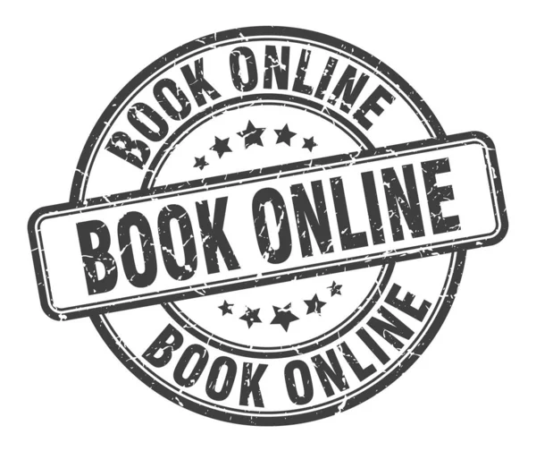 book online stamp. book online round grunge sign. book online