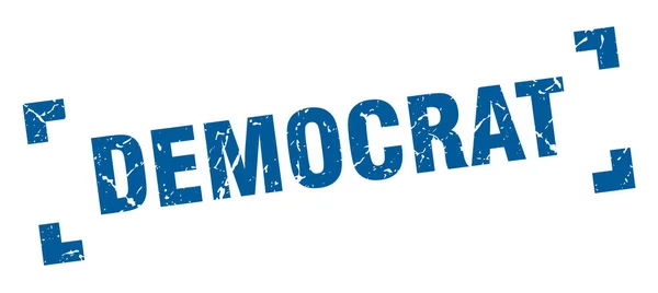 Штамп демократа. демократический квадратный гранж-знак. democrat — стоковый вектор