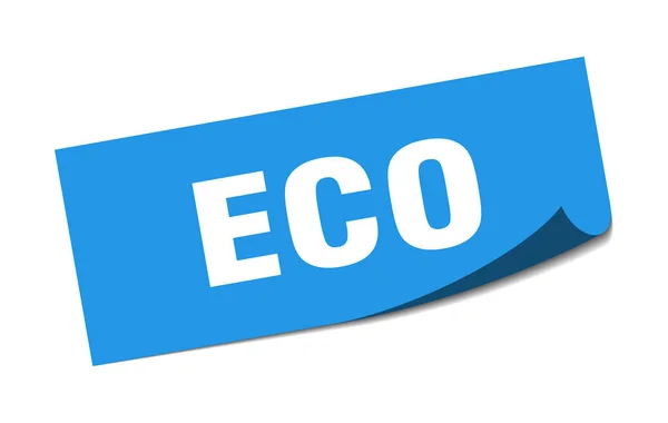 Etiqueta ecológica. signo eco cuadrado aislado. eco — Archivo Imágenes Vectoriales