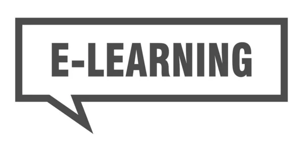 E-Learning-tecken. e-Learning fyrkantig pratbubbla. e-Learning — Stock vektor