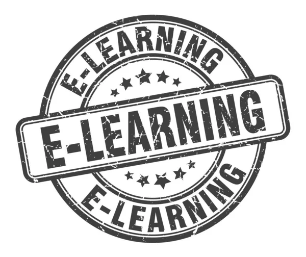 E-Learning-Stempel. E-Learning Round Grunge Zeichen. E-Learning — Stockvektor