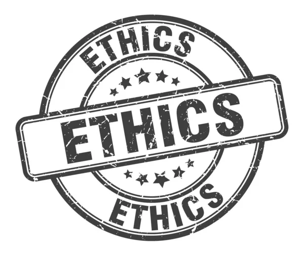 Ethikstempel. Ethik rund um Grunge-Zeichen. Ethik — Stockvektor