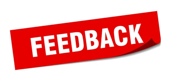 Adesivo di feedback. segno isolato quadrato di feedback. feedback — Vettoriale Stock