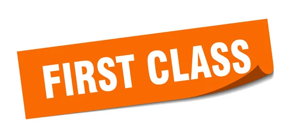 Eerste klasse sticker. eerste klasse vierkant geïsoleerd teken. eersteklas — Stockvector