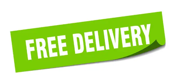 Etiqueta de entrega gratuita. sinal isolado quadrado da entrega livre. entrega gratuita — Vetor de Stock