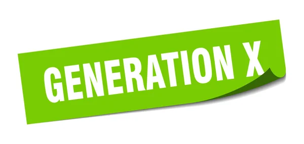 Generációs x matrica. Generation x négyzet izolált jel. x generáció — Stock Vector