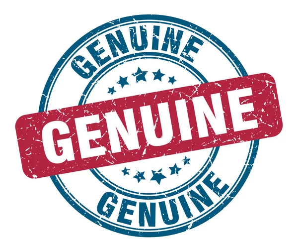 Sello genuino. signo grunge redondo genuino. genuino — Vector de stock