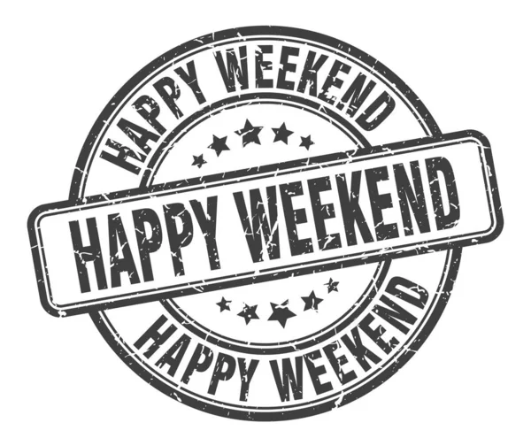 Happy weekend stamp. happy weekend round grunge sign. happy weekend — Stock Vector
