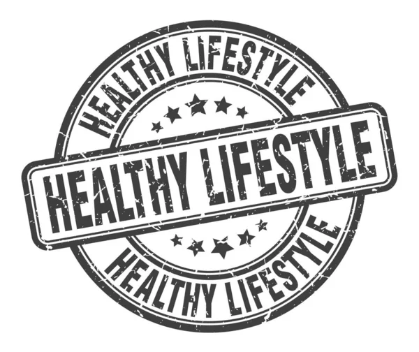 Selo de estilo de vida saudável. estilo de vida saudável rodada sinal grunge. estilo de vida saudável —  Vetores de Stock