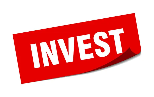 Investir adesivo. investir quadrado sinal isolado. investir —  Vetores de Stock