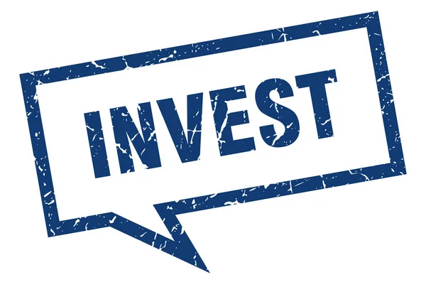 投资标志。投资方语音泡沫。投资 — 图库矢量图片