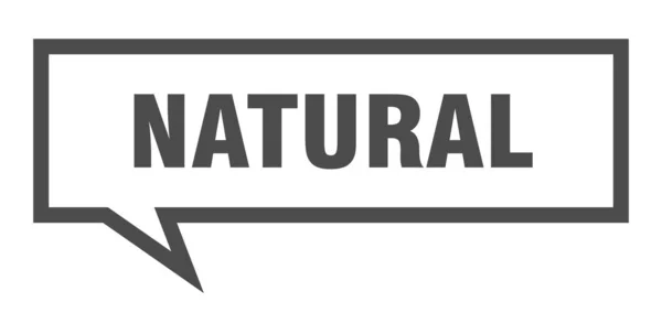 Signo natural. burbuja de habla cuadrada natural. naturales — Vector de stock