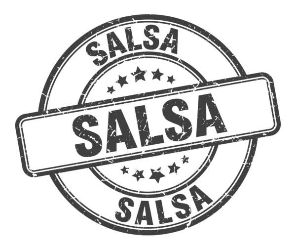 Salsa-Marke. Salsa rundes Grunge-Zeichen. salsa — Stockvektor