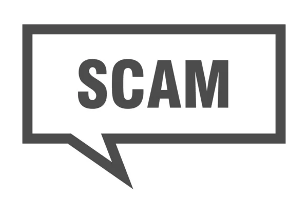 Scam teken. Scam vierkante toespraak bubble. Scam — Stockvector