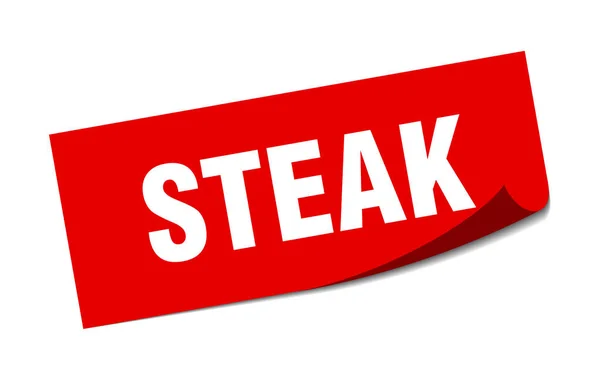 Steak sticker. Steak Square geïsoleerd teken. Steak — Stockvector