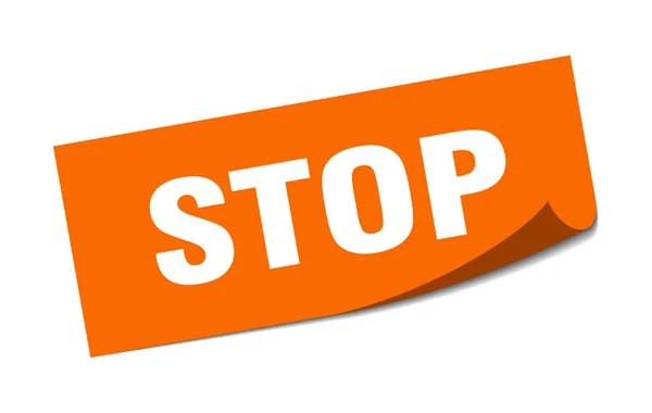 Autocollant stop. stop carré isolé signe. Arrête. — Image vectorielle