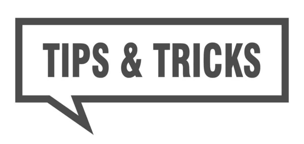 Tips & tricks sign. tips & tricks square speech bubble. tips & tricks — Stock Vector