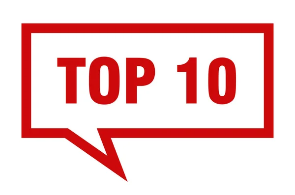 Top 10 sign. top 10 square speech bubble. top 10 — Stock Vector