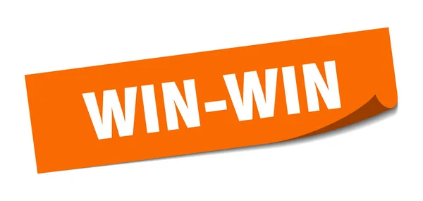 Nálepku Win-Win. výhra-kvadratická samostatná značka. Win-Win — Stockový vektor