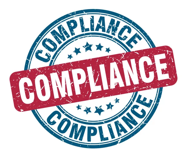 Compliance-Stempel. Compliance Round Grunge Zeichen. Einhaltung — Stockvektor