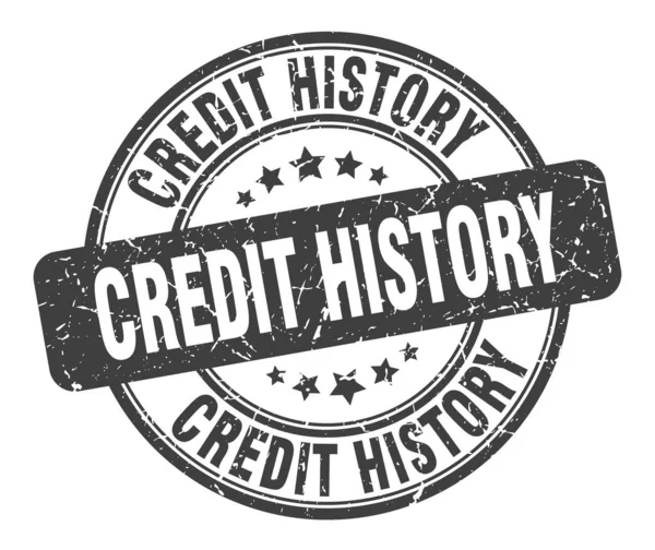 Carimbo de histórico de crédito. crédito histórico redondo sinal grunge. histórico de crédito — Vetor de Stock
